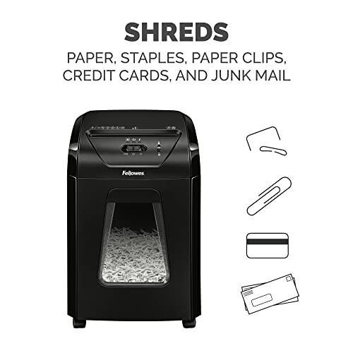 Fellowes Powershred 12 Sheet Cross-Cut Paper Home Office Paper Shredder, 19.50" H x 9.69" W x 13.44" D