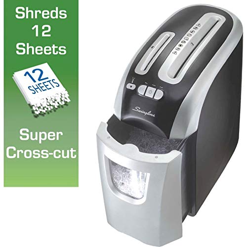 GBC Paper Shredder, 12 Sheet Capacity, Super Cross-Cut, 1 User, Personal, EX12-05 (1757390) , Black/Silver