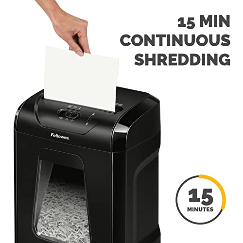 Fellowes Powershred 12 Sheet Cross-Cut Paper Home Office Paper Shredder, 19.50" H x 9.69" W x 13.44" D