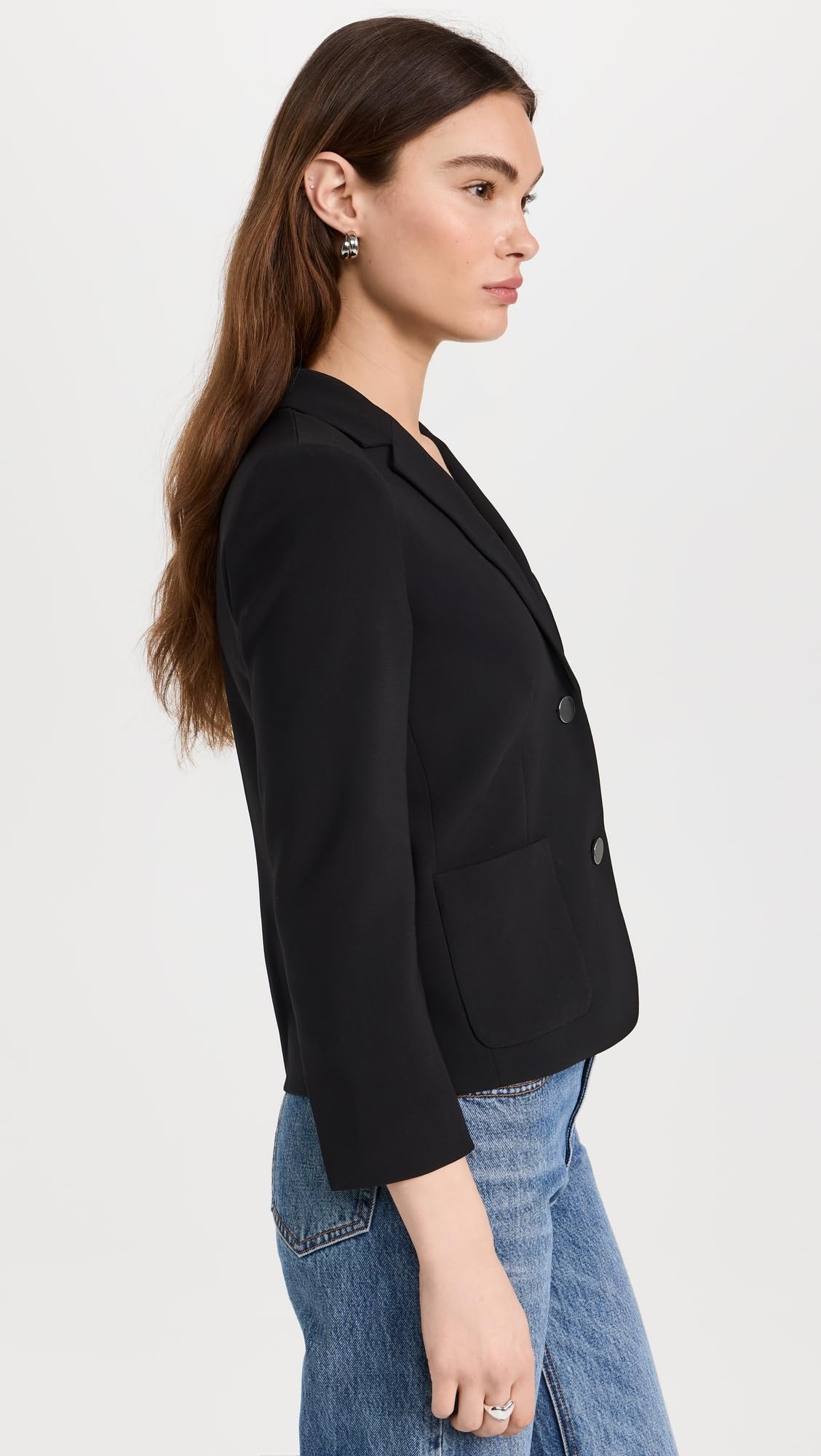 Theory Women's Shrunken Patch Pocket Jacket, Black, 0